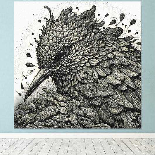 Toile Oiseau1 (Insitu (Plancher de Bois))