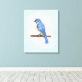 Toile Oiseau bleu (Insitu (Plancher de Bois))