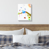 Toile Oiseau Bleu avec Message de Soleil (Insitu(Chambre))