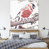 Toile Oiseau, Bullfinch, Homme (Insitu(Chambre))