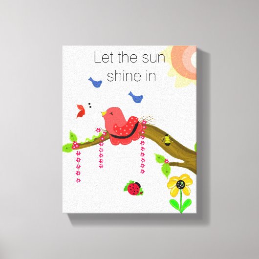 Toile Oiseau Capricieux avec Citation de Soleil (Recto)