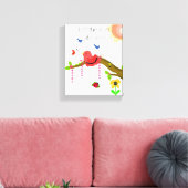 Toile Oiseau Capricieux avec Citation de Soleil (Insitu(Salon))