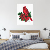 Toile Oiseau cardinal, illustration de Noël (Insitu(Chambre))