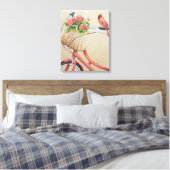 Toile Oiseau cardinal perché sur l'aquarelle à vélo (Insitu(Chambre))