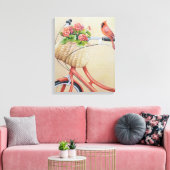 Toile Oiseau cardinal perché sur l'aquarelle à vélo (Insitu(Salon))