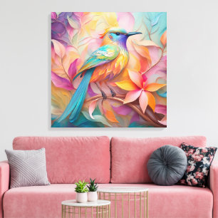 Toile Oiseau-chanteur à gorge violette Imaginaire