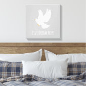 Toile Oiseau de colombe blanche sur gris (Insitu(Chambre))