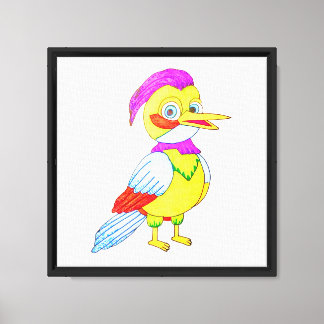 Toile Oiseau de dessin animé coloré