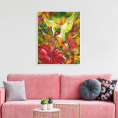 Toile Oiseau de mer avec hibiscus rouge (Insitu(Salon))