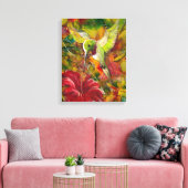 Toile Oiseau de mer avec hibiscus rouge (Insitu(Salon))