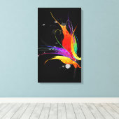 Toile Oiseau de paradis Abstrait de peinture sur noir (Insitu (Plancher de Bois))