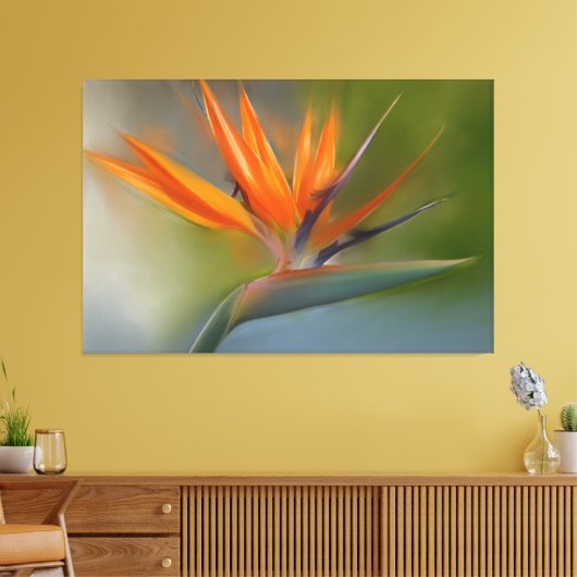 Toile Oiseau de Paradis Fleur Tableau original (Insitu(Salon))