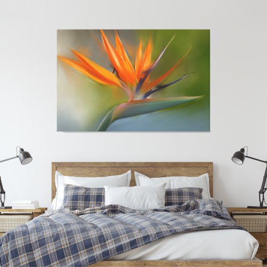 Toile Oiseau de Paradis Fleur Tableau original (Insitu(Chambre))
