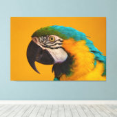 Toile Oiseau de perroquet bleu et jaune de Macaw Ara Ara (Insitu (Plancher de Bois))