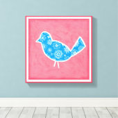 Toile Oiseau décoratif avec Motifs sur Arrière - plan ro (Insitu (Plancher de Bois))