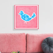Toile Oiseau décoratif avec Motifs sur Arrière - plan ro (Insitu(Salon))