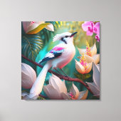 Toile Oiseau d'Imaginaire tacheté blanc crêpé (Recto)