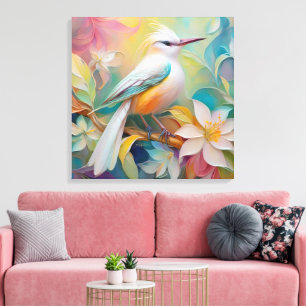 Toile Oiseau d'Imaginaire tourbé d'or