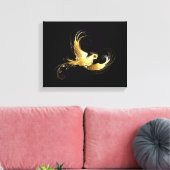 Toile Oiseau doré sur fond noir (Insitu(Salon))