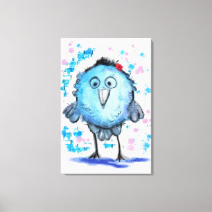Toile Oiseau Drôle - Aquarelle