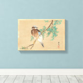 Toile Oiseau et Fleur, Jay Eurasien et Arborvit chinois (Insitu (Plancher de Bois))