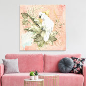 Toile Oiseau floral du Saumon de Pêche (Insitu(Salon))