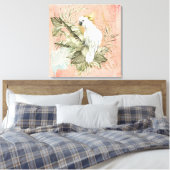 Toile Oiseau floral du Saumon de Pêche (Insitu(Chambre))