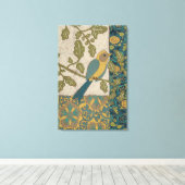 Toile Oiseau jaune et bleu Turquoise perché sur une bran (Insitu (Plancher de Bois))