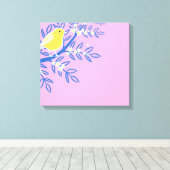 Toile Oiseau jaune illustré (Insitu (Plancher de Bois))