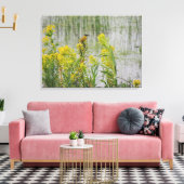 Toile Oiseau jaune sur Fleurs jaunes (Insitu(Salon))