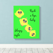 Toile Oiseau jaune vert bébé (Insitu (Plancher de Bois))