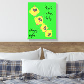 Toile Oiseau jaune vert bébé (Insitu(Chambre))