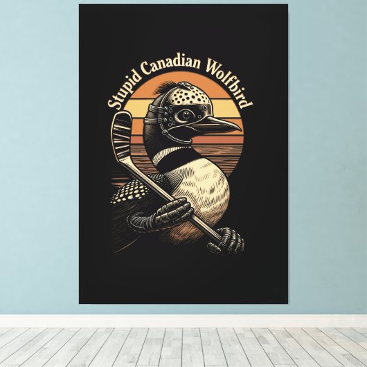 Toile Oiseau loup canadien stupide (Insitu (Plancher de Bois))