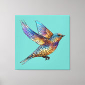 Toile Oiseau rapide multicolore "aviateur gracieux" (Recto)