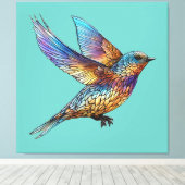 Toile Oiseau rapide multicolore "aviateur gracieux" (Insitu (Plancher de Bois))