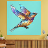 Toile Oiseau rapide multicolore "aviateur gracieux" (Insitu(Salon))