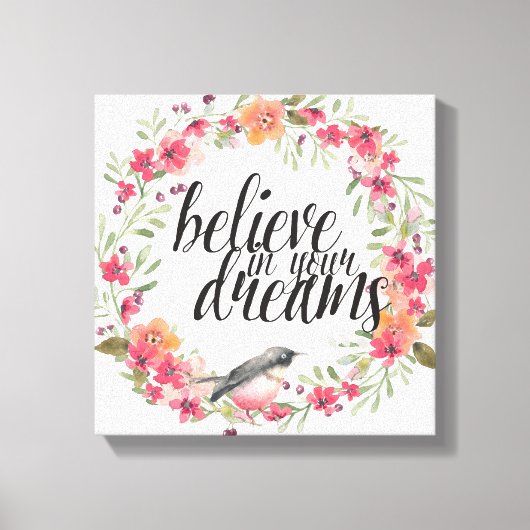 Toile Oiseau romantique Oleander Rêves floraux rose (Recto)