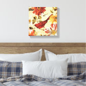 Toile Oiseau rouge dans un jardin fleuri (Insitu(Chambre))