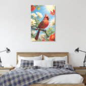 Toile Oiseau rouge et soleil (Insitu(Chambre))