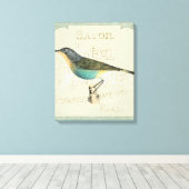 Toile Oiseau vintage face à la gauche (Insitu (Plancher de Bois))