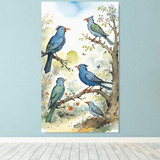 Toile Oiseaux (Insitu (Plancher de Bois))