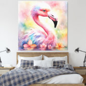 Toile Oiseaux arc-en-ciel Flamant rose 1 (Insitu(Chambre))