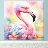 Toile Oiseaux arc-en-ciel Flamant rose 1 (Insitu (Plancher de Bois))