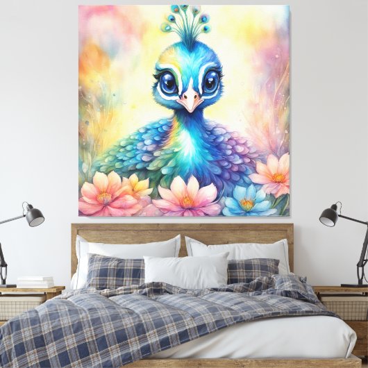 Toile Oiseaux arc-en-ciel Peacock 1 (Insitu(Chambre))