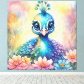 Toile Oiseaux arc-en-ciel Peacock 1 (Insitu (Plancher de Bois))