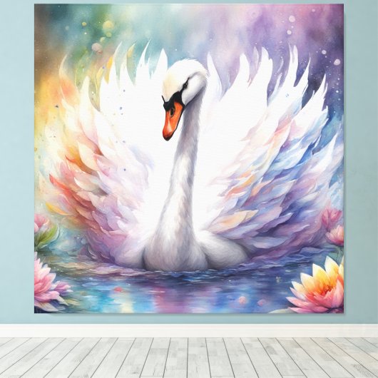 Toile Oiseaux arc-en-ciel Swan 1 (Insitu (Plancher de Bois))