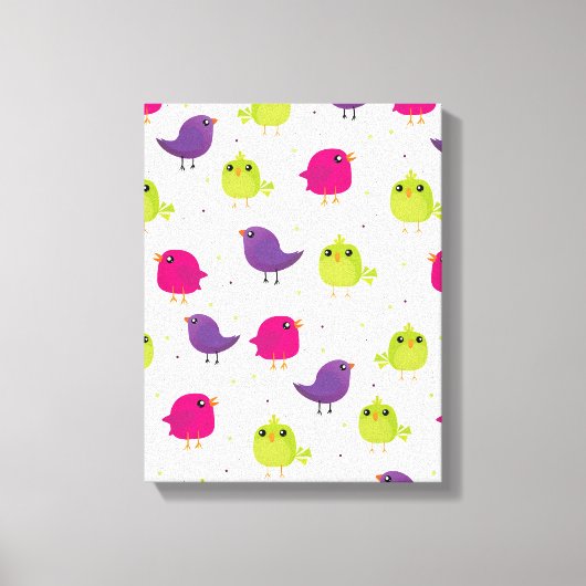 Toile Oiseaux colorés mignons (Recto)