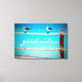 Toile Oiseaux de mer Océan Photo Good Vibes Typographie (Recto)