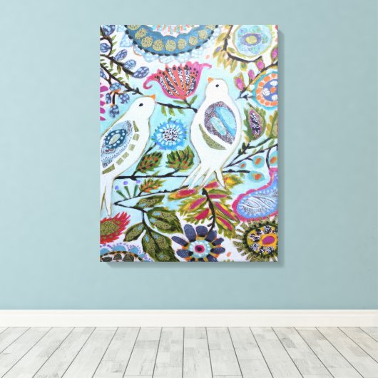 Toile Oiseaux en papier I (Insitu (Plancher de Bois))