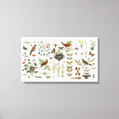 Toile oiseaux et fleurs vintages (Recto)
